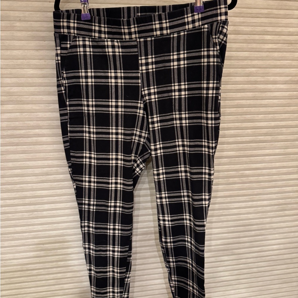 Torrid Black and White Plaid Trousers
